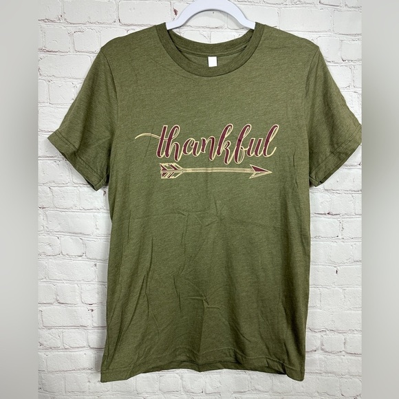 Thankful Bella Canvas short sleeve t-shirt, sz M, GUC‎ Thanksgiving Turkey - Picture 1 of 4